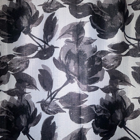 Floral Black and White shower Curtain - Picture 2 of 3